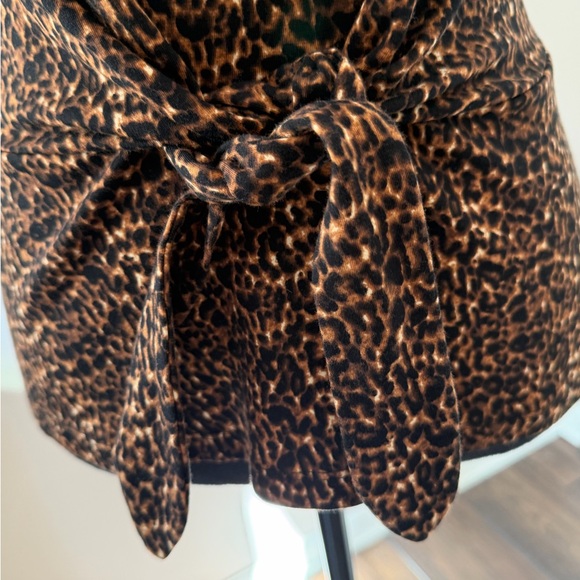 Talbots Leopard Print Tie-Front Dressy Tee XSmall - Picture 2 of 8
